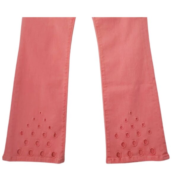 J Brand Women's Selena Grapefruit Crop Boot Mid-Rise Eyelet Jean SZ 24R NWT - Picture 8 of 12